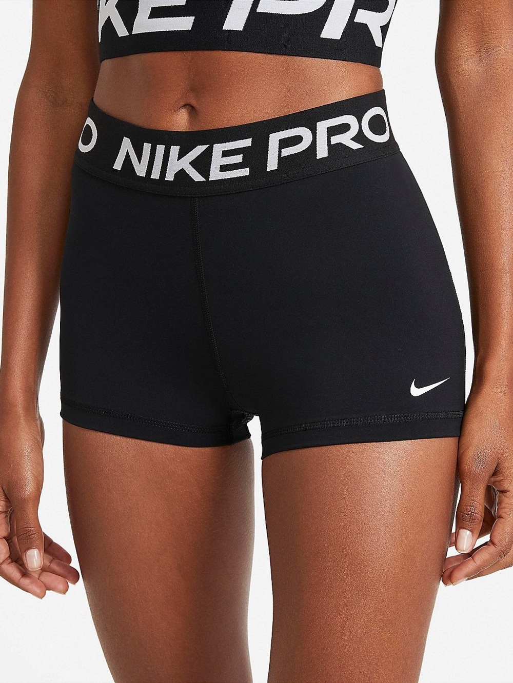 Nike Women's Pro 365 Shorts 3” in Black/White Size Large